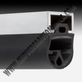 PERFIL ALUMINIO Y GOMA PARAGOLPES PARA PUERTAS DE CONTRAPESAS 