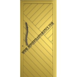 PUERTA DE CALLE CON PANELES CONTEMPORANEOS MECANIZADOS BLANCA CR-700DE 2100X960 MM.