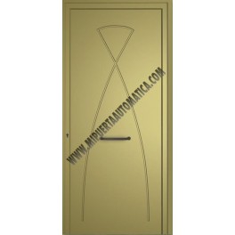PUERTA DE ENTRADA CON PANELES CONTEMPORANEOS MECANIZADOS BLANCA CR-1000 DE 2100X960 MM.