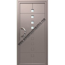 PUERTA DE ENTRADA CON PANELES CONTEMPORANEOS MECANIZADOS BLANCA CR-2300 DE 2100X960 MM.
