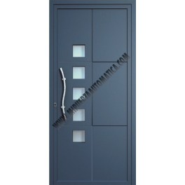 PUERTA DE ENTRADA CON PANELES CONTEMPORANEOS MECANIZADOS BLANCA CR-2400 DE 2100X960 MM.