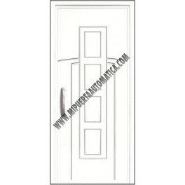 PUERTA DE CALLE CON PANELES CONTEMPORANEOS MECANIZADOS BLANCA CR-100 DE 2100X960 MM.