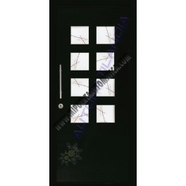 PUERTA DE CALLE CON PANELES CONTEMPORANEOS MECANIZADOS BLANCA CR-3000 DE 2100X960 MM.